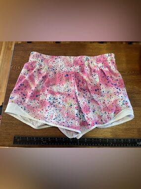 Athletic Works Pink Splatter Lined Athletic Shorts